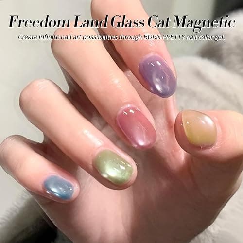 Born Pretty Magnetic Gel Nail Polish Pastel Water Light Cat Magnetic Eye Gel Jelly Glass Crystal Nail Polish Glitter Shimmer Auroras Magnetic Gel Nail Art Manicure Kit 6PCS thumbnail 7