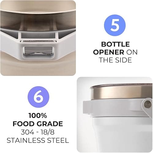 Large Insulated Ice Bucket with Lid – Stainless Steel Ice Bucket and Scoop – Ice Buckets for Parties, Bars – Ice Bucket with Lid and Scoop – Outdoor Ice Bucket, Champagne (Natural Stainless) thumbnail 5