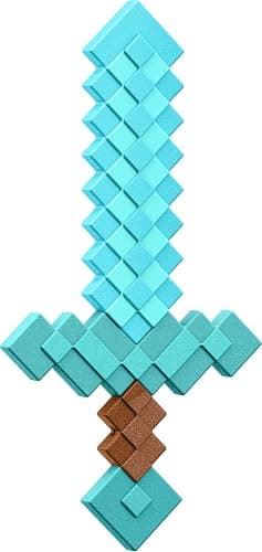 Mattel Minecraft Diamond Sword Battle Toy, Kid-Sized Accessory for Role-Play & Costumes, Inspired by The Video Game - Image 1