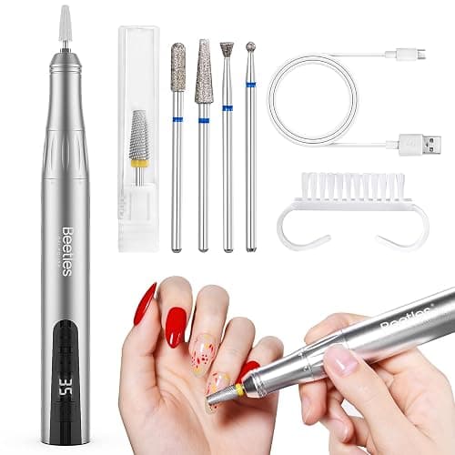 Beetles Electric Cordless Nail Drill, 35 Adjustable Speeds Portable Nail File for Acrylic Gel Nails Professional Efile Nails Drill Kit with Bits Dust Brush Manicure Pedicure Tools for Home Salon Use - Image 1