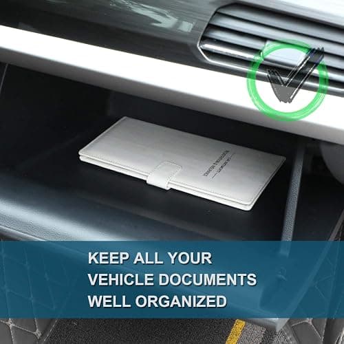 GNEGNI Car Registration and Insurance Holder, Premium PU Leather, 7-Pocket Vehicle Glove Box Car Organizer with Magnetic Closure for Driver License, Cards, 5.12" x 9.25 thumbnail 5
