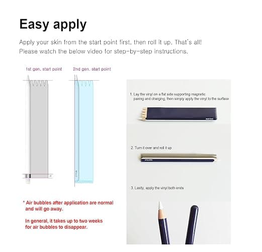 Apple Pencil Skin [2 Pack] Ultra Thin 3M Premium Vinyl Cover Greenguard Gold Ink Apple Pencil Full wrap Cover Case Gradient Color – 2nd Generation (G11) thumbnail 6