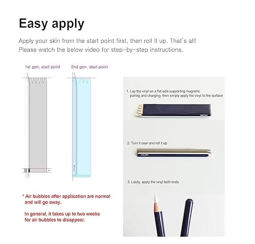 Apple Pencil Skin [2 Pack] Ultra Thin 3M Premium Vinyl Cover Greenguard Gold Ink Apple Pencil Full wrap Cover Case Gradient Color – 2nd Generation (G10) thumbnail 6