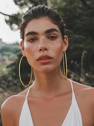 KeyStyle Gold Hoop Earrings for Women, Stainless Steel Hoops Earring Lightweight Loops, 2 mm Thick Hypoallergenic Circle Endless Thin Hoop (20/30/40/50/60/70/80/90/mm) thumbnail 3
