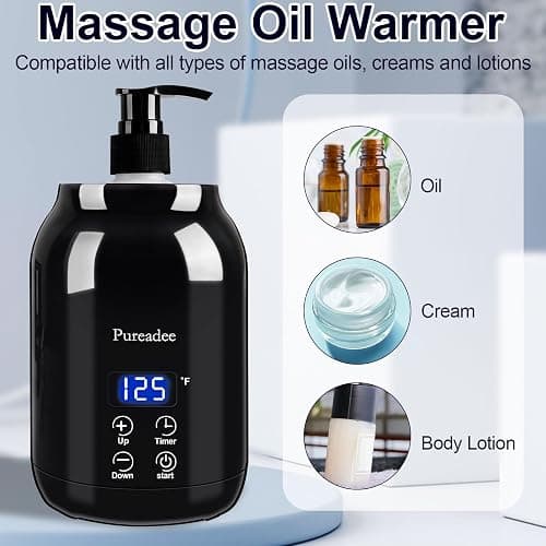 Massage Oil Warmer, Massage Oil Warmer for Massage Therapy, Oil Warmer for Massage for Salon, Barber Shops, Home, with Two Oil Bottle Dispenser thumbnail 4