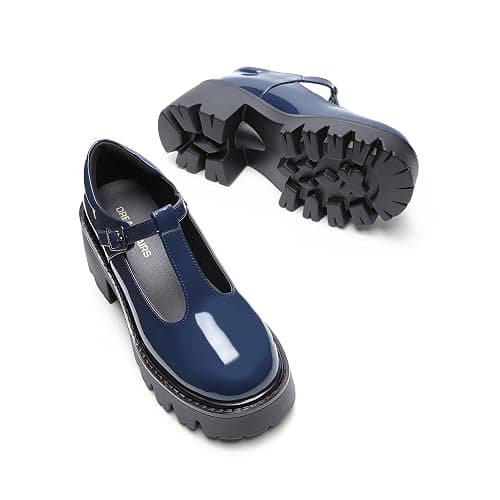 DREAM PAIRS Women's T-Strap Mary Jane Pumps Shoes | Round Toe Comfortable Low Platform Chunky Block Dress Heels Lug Sole Y2K Pumps Shoes for Work Wedding Party Graduate thumbnail 7