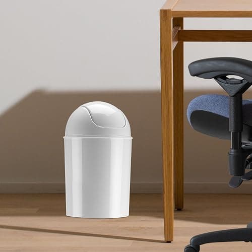Umbra Mini Waste Can 1-1/2 Gallon with Swing Lid, White, 1 - White thumbnail 4