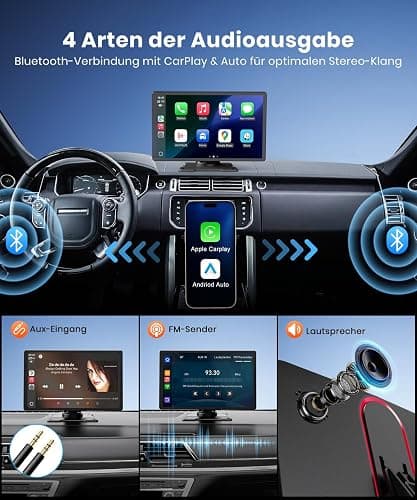 CarPlay Voiture 9": Écran IPS HD Lumineux,Visibilité Claire Jour & Nuit.sans Fil Apple CarPlay & Android Auto,Bluetooth & WiFi 5GHz, Navigation GPS,Installation Facile,Caméra de Recul (Option) thumbnail 6