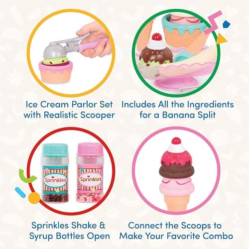 Battat – Play Circle – Toy Food – Ice Cream Set – Kitchen Accessories for Kids – Pretend Play – Sweet Treats Ice Cream Parlour – 3+ Years(21 Pieces) thumbnail 3