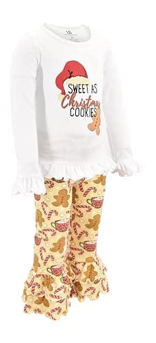 Unique Baby 2 Piece Girls Double Ruffle Leggings and Long Sleeve Shirt Clothes Set Kid and Toddler Girl Outfit thumbnail 6