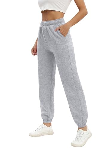 Baccarri Women's Casual Fleece Sweatpants High Waisted Cinch Bottom Lounge Baggy Joggers Pants thumbnail 2
