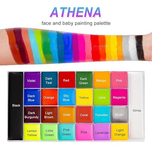UNIFULL 26 Colors Professional Face Body Paint Kit, Oil Face & Body Paint Kit for Halloween,including 26 Colors Face Paint/Paint Stick/ Brushes/ Special Effects Sticker for Halloween/Fake Blood thumbnail 8