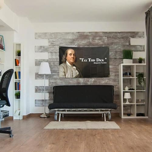 Benjamin Franklin Tax This Dick Flag Funny Flags for Room 3x5 Feet College Dorm Room Decor Man Cave Frat Wall Indoor Outdoor Flag thumbnail 7