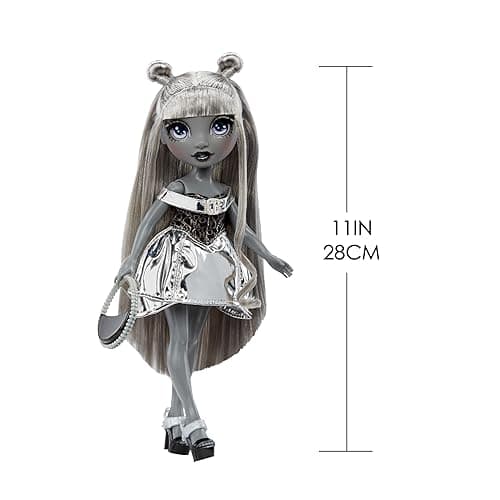 Rainbow High Shadow High Luna Madison- Grayscale 11” Fashion Doll. Grey Hair. Metallic Grey Outfit, Stylish Handbag, Great Gift for Kids 4-10 Years Old thumbnail 3