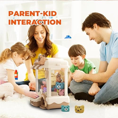 Mini Claw Machine for Kids, Cute Capybara Vending Machine for Girls Age 5-6, Candy Grabber Dispenser with Plush Toy and Capsule for Boys, Birthday Gifts for Age 3+, Perfect for Family, Party thumbnail 5