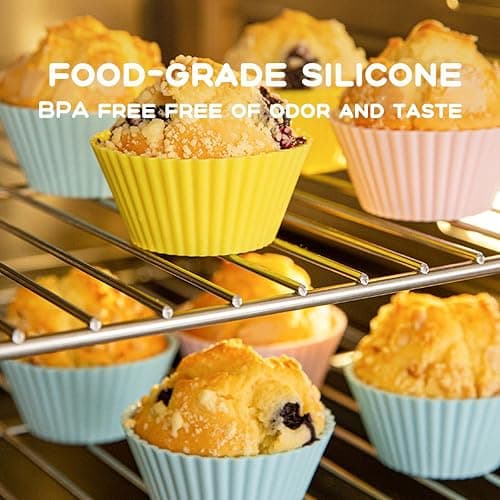 16 Pack Silicone Cupcake Liners, Reusable Muffin Cups for Baking Cake Molds, Muffin Liners, Dishwasher Safe Standard thumbnail 4
