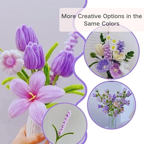 Balinging Upgraded 900 pcs Colorful Chenille Pipe Cleaners for Crafts, Extra Fuzzy Flexible Stems, 12 Inch Length for DIY Art, Kids and Adults Creative Projects thumbnail 9