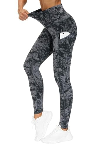 THE GYM PEOPLE Thick High Waist Yoga Pants with Pockets, Tummy Control Workout Running Yoga Leggings for Women - Image 1