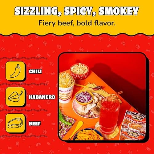 Maruchan Instant Lunch Ramen Noodles, Hot & Spicy Beef Flavor – Japanese-Style Instant Noodle Soup, Easy Meal Ready in 3 Minutes – 2.25 Oz. (12 Pack) thumbnail 3