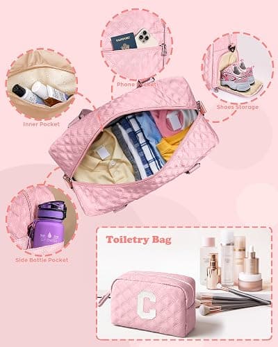 Elilier Christmas Gifts for Women Teen Girls, Travel Duffle Bag: Personalized Weekender Dance Cheer bag Sports for Girl, Gymnastics Bags, Stocking Stuffers Birthday Gifts for Women Girls Kids Teens thumbnail 4