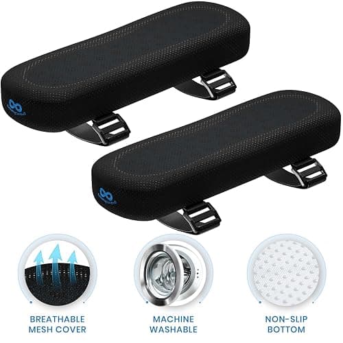 Everlasting Comfort Office Chair & Wheelchair Arm Pads - Cooling Memory Foam Arm Rest Cover for Desk, Gaming Chair, Wheelchair Armrest Pads thumbnail 7