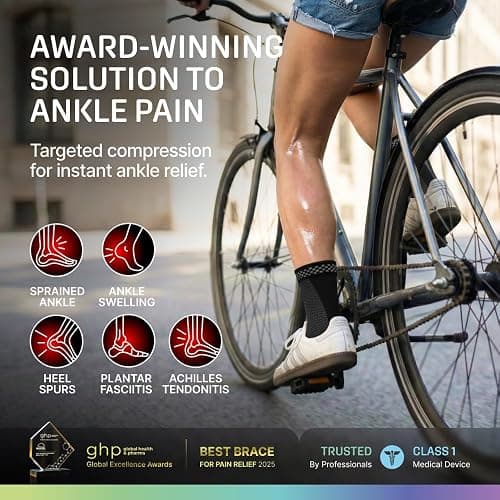 Modvel Foot & Ankle Brace Socks for Sprained Ankle Compression Sleeve - Plantar Fasciitis Relief Brace, Foot Support for pain Women & Men - Tendonitis & Arthritis Feet Sleeve, Stabilizing Ankles Wrap thumbnail 2