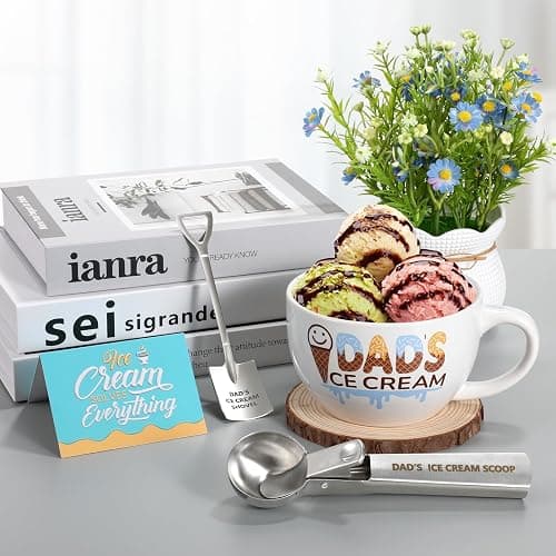 youlifafa Christmas Gifts for Dad from Daughter Son Dad's Gifts for Father's Day Birthday Ice Cream Bowl and Scoop Dad's Ice Cream Bowl Shovel Set Present thumbnail 6