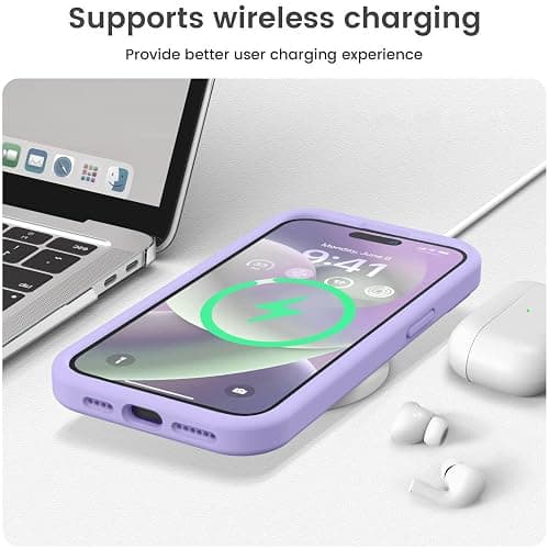 Vooii Compatible with iPhone 15 Pro Max Case, Upgraded Premium Silicone, [Camera Protection] [Soft Anti-Scratch Microfiber Lining] Shockproof Phone Case for iPhone 15 Pro Max 6.7 inch - Light Purple thumbnail 7