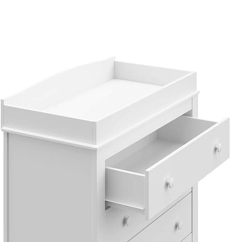 Graco Noah 3 Drawer Chest with Changing Topper (White) – GREENGUARD Gold Certified, Baby Dresser With Changing Table Top, Dresser for Nursery, 3 Drawer Kids Dresser - White - 3 Drawer Chest thumbnail 7