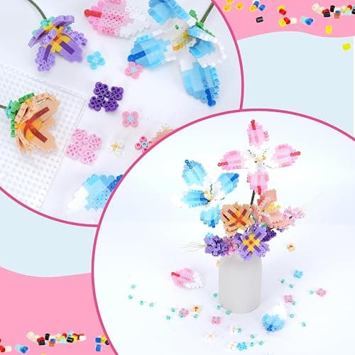 Meland Fuse Beads Kit - 11,000 pcs 36 Color Beads for Craft for Girls Age 5-12 Year Old,5MM Melty Beads Set Including 5 Pegboards, Ironing Paper & Chain Accessories Iron Beads Christmas Birthday Gift thumbnail 5
