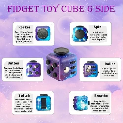 3 Pcs Fidget Toys, Fidget Toys For Kids, Fidget Cube, Infinity Cube, For Adults & Kids, Silent Plastic Fidgets With Multiple Manipulation Features thumbnail 4