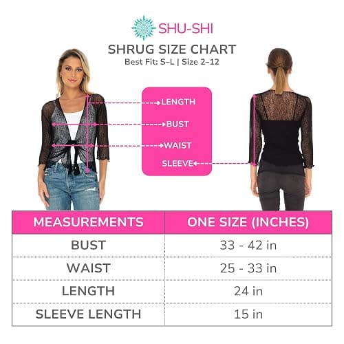 SHU-SHI Sheer Summer Shrug Cardigan Lightweight Mesh Knit Tie Front Cover Up for Dresses, Evenings, Beach thumbnail 4