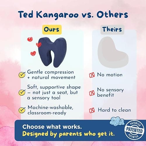 TED KANGAROO Sensory Soft Squeeze Seat – Calming Compression Chair for Kids with Sensory Needs, Washable Cover, Rocking Design thumbnail 7