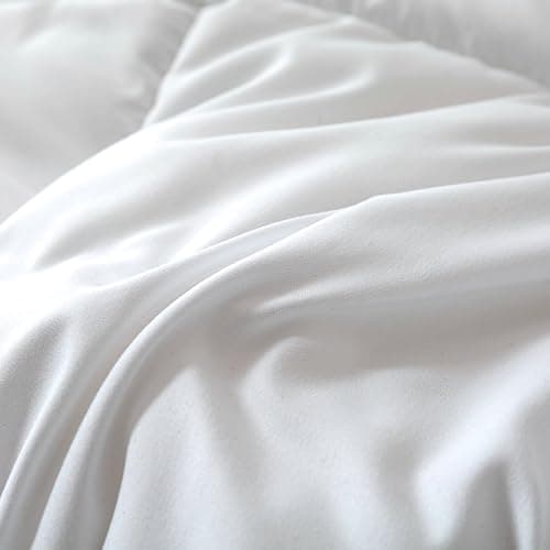 Dorrin Nessin Queen Size Down Alternative Comforter All Season Duvet Insert(White,90x90)-Ultra Soft Double Brushed Microfiber Quilt Cover, Classic Box Stitched with 8 Corner Tabs thumbnail 8