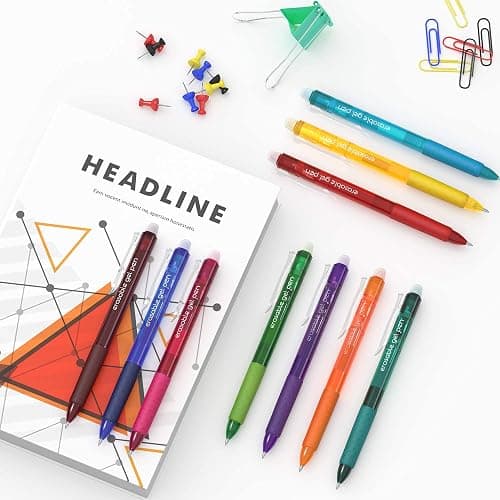 Erasable Gel Pens, 22 Colors Lineon Retractable Erasable Pens Clicker, Fine Point, Make Mistakes Disappear, Assorted Color Inks for Drawing Writing Planner and Crossword Puzzles thumbnail 7