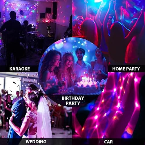 NEQUARE Disco Ball DJ Party Lights Sound Activated with Remote Control Strobe Lamp 7 Modes Stage Light for Home Room Dance Parties Karaoke Halloween Christmas Birthday Decorations[3-Pack] thumbnail 9