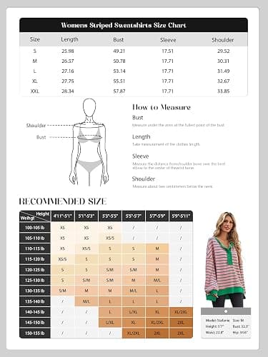 Tankaneo Womens Oversized Striped Sweatshirts Henley Shirts Color Block Casual Pullover Waffle Knit Tops thumbnail 4
