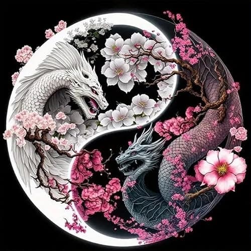 JFYHAB Dragon Diamond Painting Kits-Taichi Dragon Diamond Painting Kits for Adults,5D DIY Full Drill Dragon Diamond Art for Home Wall Decor 12x12inch - Image 1