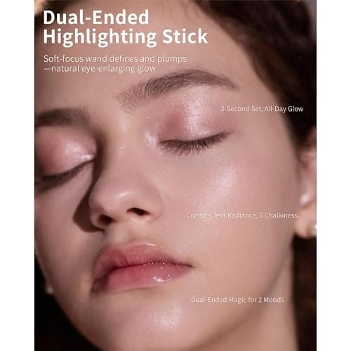 Flower Knows Shell's Jewel 2-in-1 Under Eye Highlighter Stick,Smudge-Proof Creamy Shimmer EyeShadow Stick,Dual-Color Highlighter,Convenient Multi-Use Makeup Pencil,(02 Peachy Pink) thumbnail 4