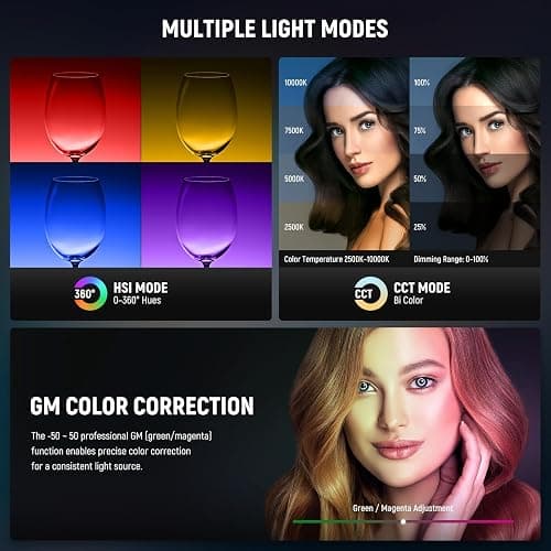 NEEWER 18 Inch RGB LED Ring Light APP Control with Tripod Stand and Phone HolderCompatible with iPhone for Selfie Makeup Lash Studio Streaming Video Recording Lighting, 42W Ringlight Dimmable,RGB18 II thumbnail 3