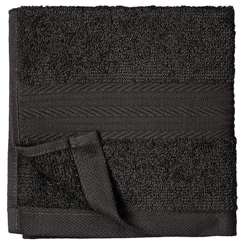 Amazon Basics Cotton Washcloths for Face, Soft, Absorbent, 12-Pack, Black, 12 Inch x 12 Inch thumbnail 4