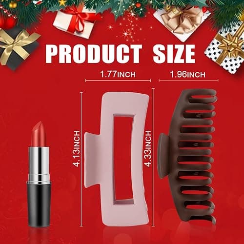 TOCESS Big Hair Claw Clips for Women - Neutral Large Claw Clip for Thin Thick Curly Hair 90's Strong Hold 4.33 Inch Nonslip Matte Jumbo Hair Clips (8 Pcs) thumbnail 3