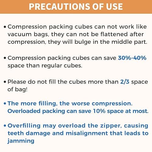 BAGAIL 4 Set/6 Set/8 Set Compression Packing Cubes Travel Accessories Expandable Packing Organizers (Square Mesh, 06-Beige) thumbnail 7