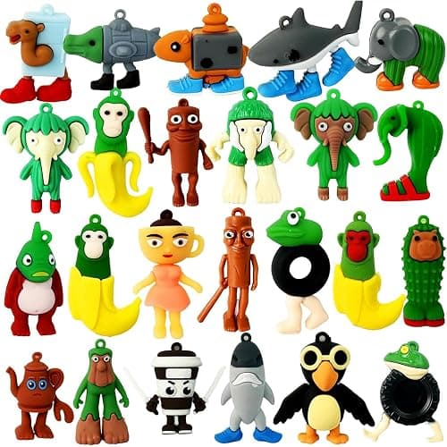 24pcs Tralalero Tralala Action Figure Toys,Meme Shark Figures Toys 2.5in,Funny Animals,Unique Key Chain,Decorations Gifts for Fans Office Room Figurine Decor - Image 1