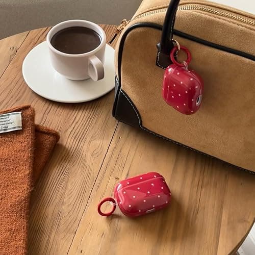for AirPods Pro 3 Case (2025) with Lock,Cute Retro Red Polka Dot Pattern Vintage Trendy Christmas Protective Girly Cover for Airpod Pro 3 Genetation thumbnail 4