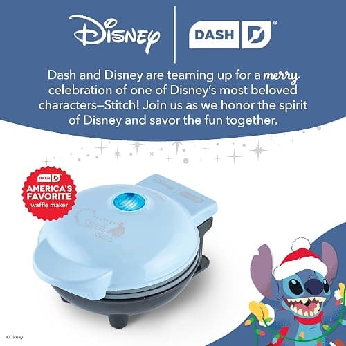 Disney Dash Stitch Santa Mini Waffle Maker - Holiday Waffle Maker - Simple Setup & Quick Cleanup - Convenient & Compact for Easy Storage thumbnail 6