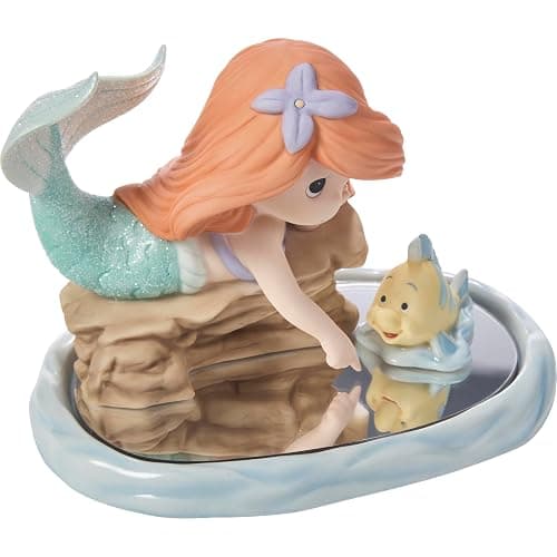 Precious Moments Sea The Treasure Beneath The Surface Disney Ariel and Flounder Bisque Porcelain Figurine, The Little Mermaid Collectible Gift – 251020 thumbnail 5