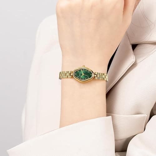BERNY Gold Watches for Women Dainty Ladies Quartz Watch Vintage Copper Mirrors Shape Japanese Quartz Movement 3ATM Waterproof Fashion Female Wrist Watch Luxury Birthday Gifts thumbnail 5