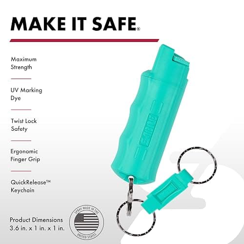 SABRE Pepper Spray, Quick Release Keychain for Easy Carry and Fast Access, Finger Grip for Faster Aim, 3X Longer Spray Time - Up to 10 Seconds, Max Police Strength OC Spray, 0.54 fl oz, Secure Safety thumbnail 2