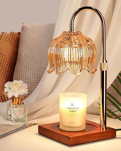 Flower Candle Warmer Lamp with Timer & Dimmer, Adjustable Height Candle Warmer, Gifts for Women Mom Birthday Christmas, House Warming New Home Bedroom Decor, Wax Warmer with 2 Bulbs for Jar Candles thumbnail 8
